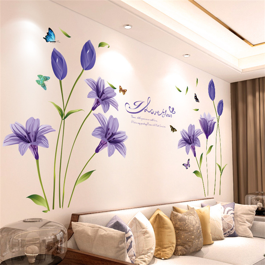 Home Decor Indonesia - DIY Purple Lavender Living Room Wall