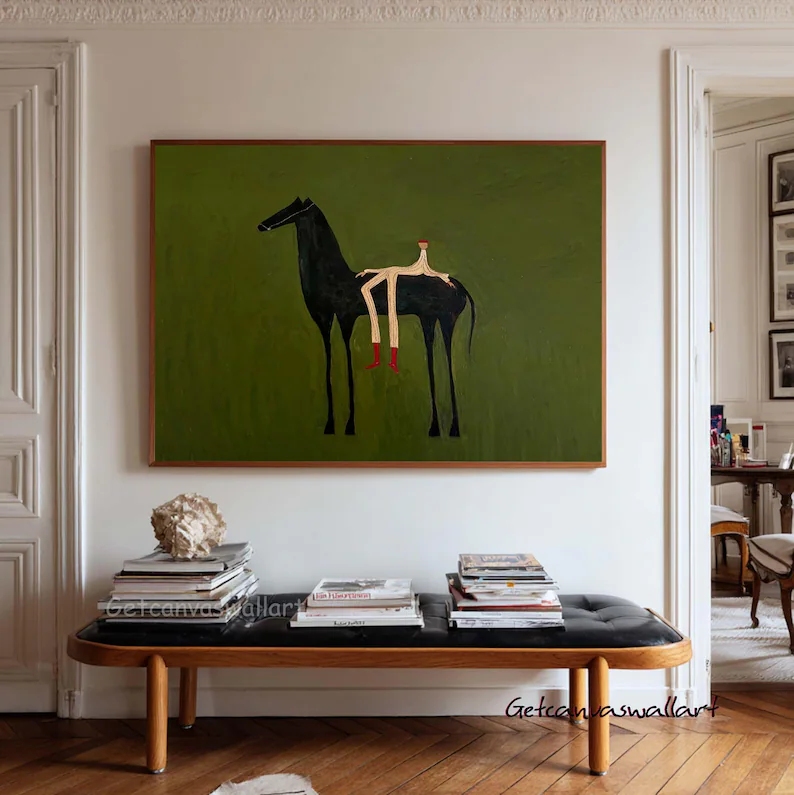 Home Decor Theme - Modern Abstract Western Horse & Figure