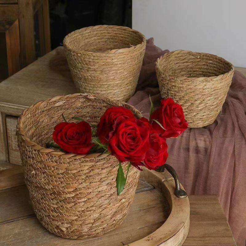 Rattan Basket Flower Pot Straw - огляд і ціна Rattan Plant Basket