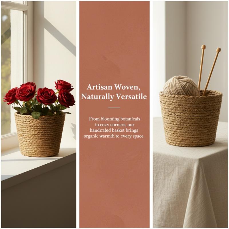 Rattan Basket Flower Pot Straw - огляд і ціна Rattan Plant Basket