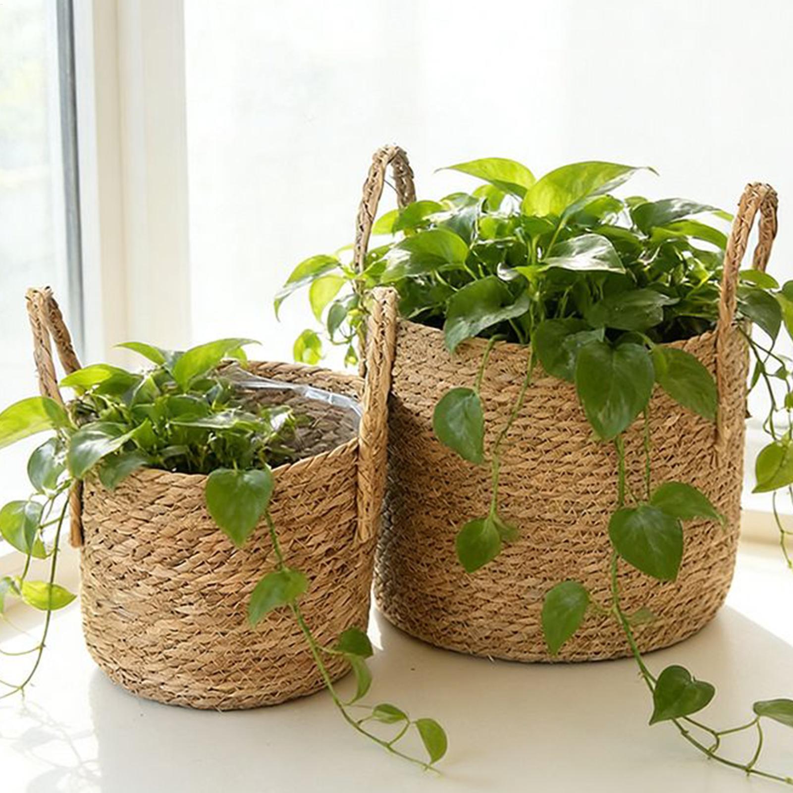 Planter Basket Straw Flowerpot - огляд і ціна Rattan Plant Basket