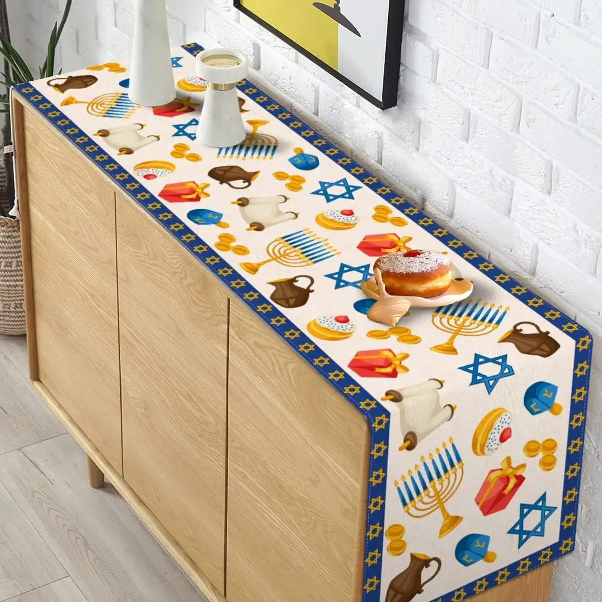 Hanukkah Linen Table Runner Pa - огляд і ціна Linen Table Runner