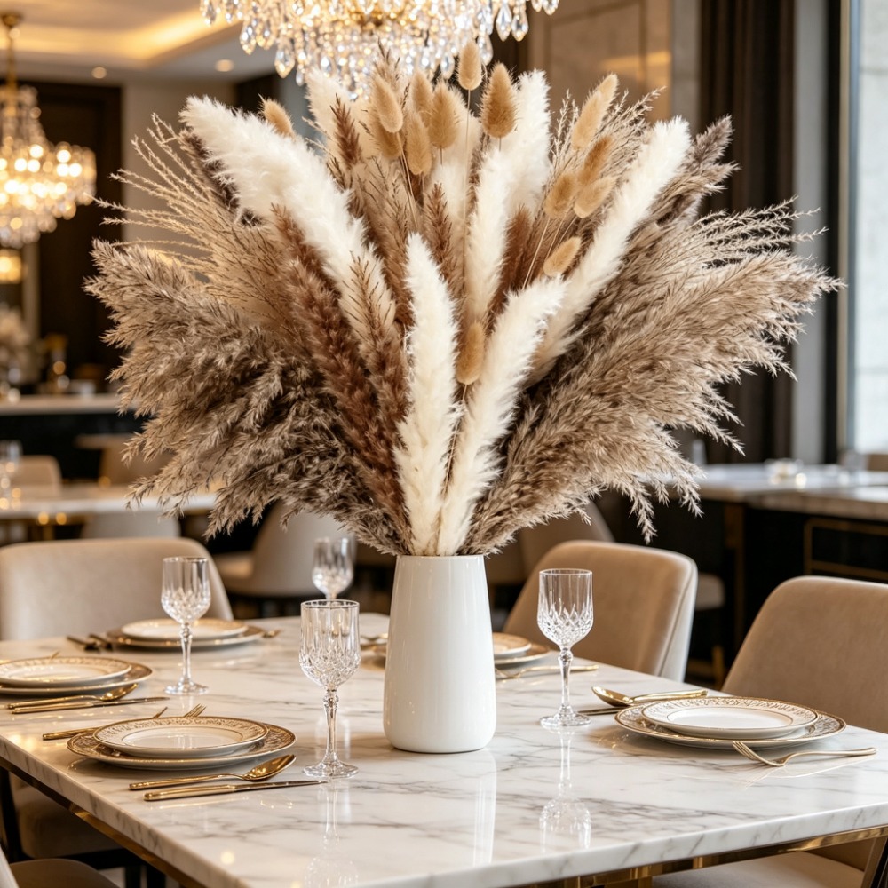 Dried Flowers Brown White Pamp - огляд і ціна Pampas Grass Decor