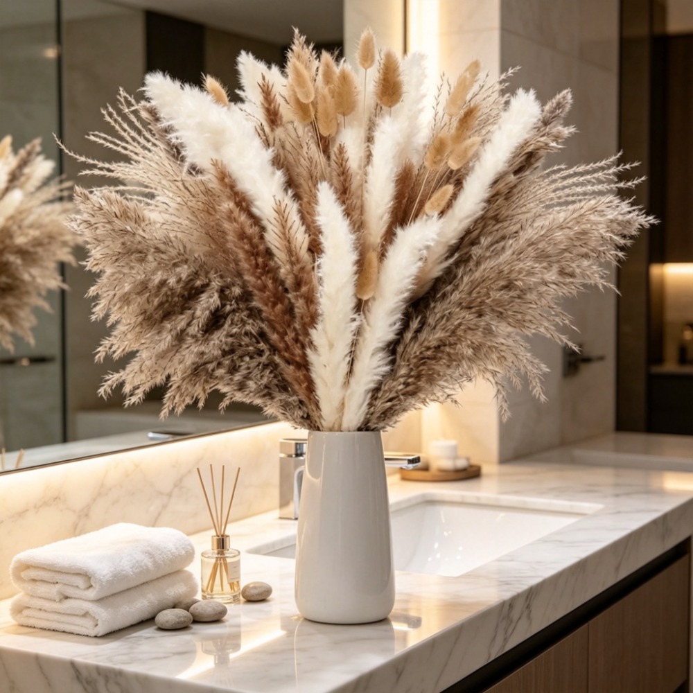 Dried Flowers Brown White Pamp - огляд і ціна Pampas Grass Decor