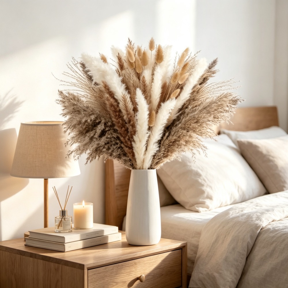 Dried Flowers Brown White Pamp - огляд і ціна Pampas Grass Decor