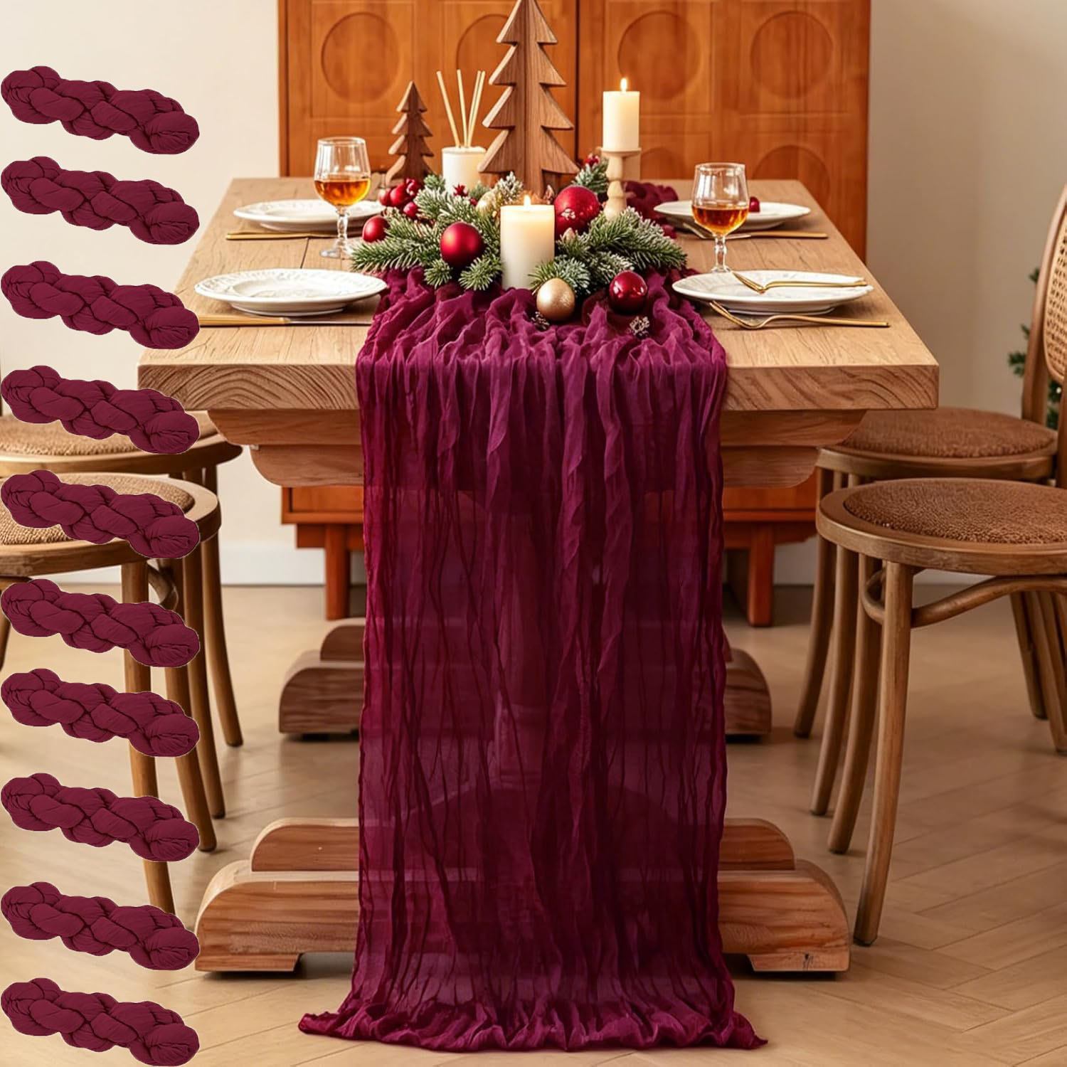 10Pcs Cheesecloth Table Runner - огляд і ціна Linen Table Runner