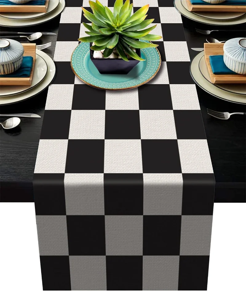 New Geometric Linen Striped Ta - огляд і ціна Linen Table Runner