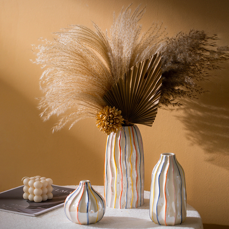 CAPIRON Colorful Stripe Cerami - огляд і ціна Pampas Grass Decor