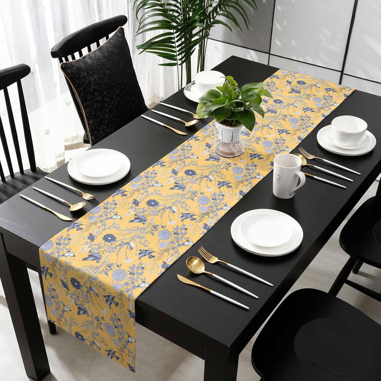 Vintage Birds Butterflies Herb - огляд і ціна Linen Table Runner