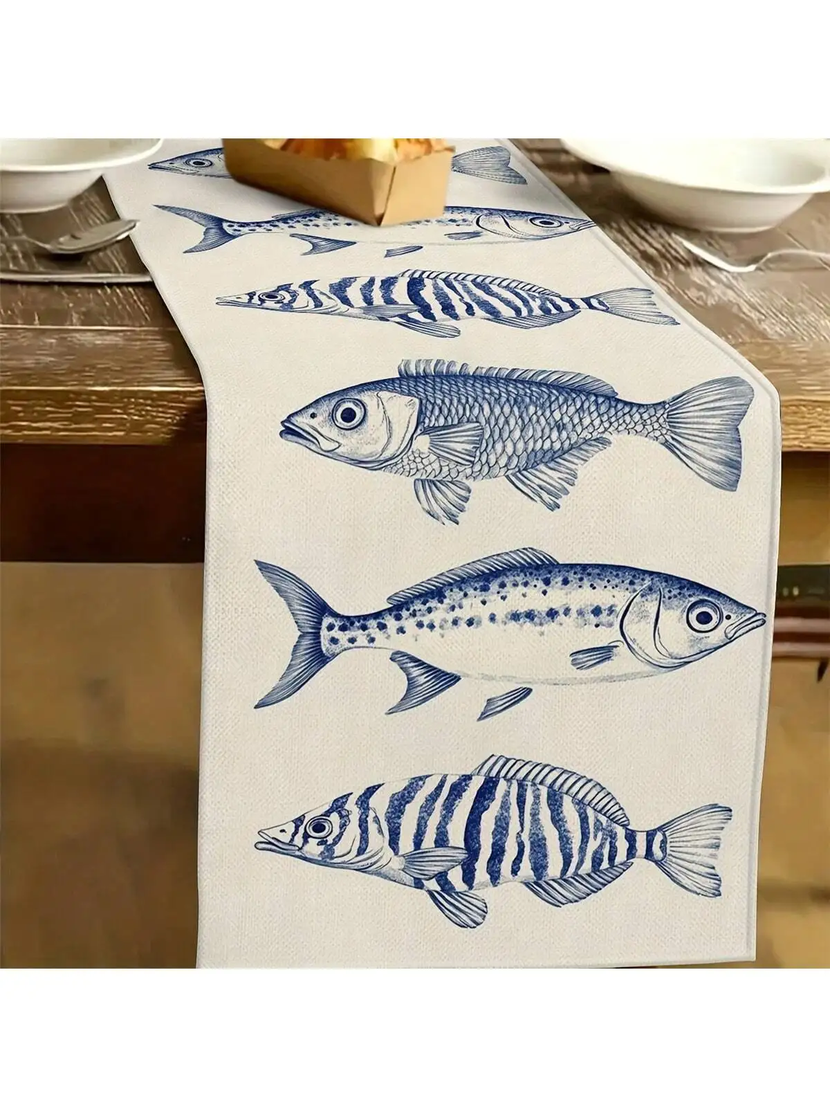 Ocean Theme Table Runner with  - огляд і ціна Linen Table Runner