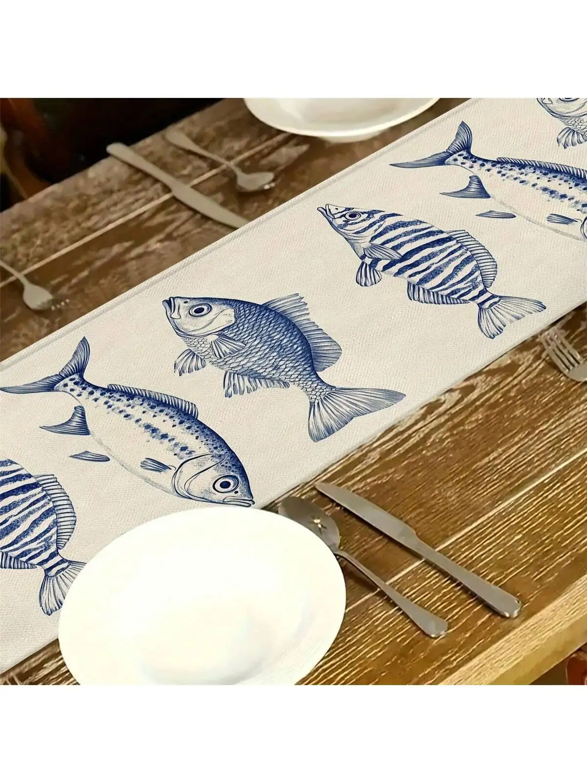 Ocean Theme Table Runner with  - огляд і ціна Linen Table Runner