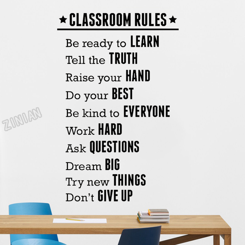 Classroom Rules Wall Sticker F - огляд і ціна Home Decor Indonesia